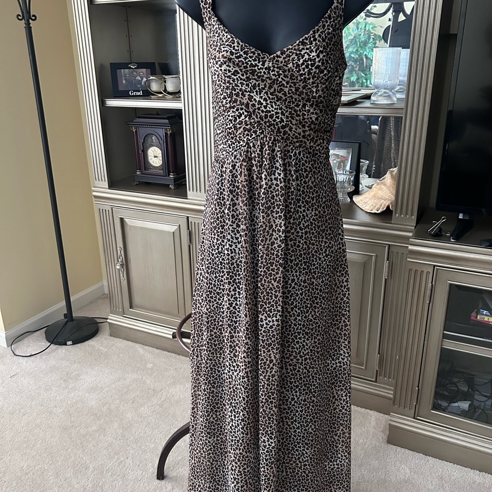Leopard Print Maxi Dress by Robbie Lee size 14